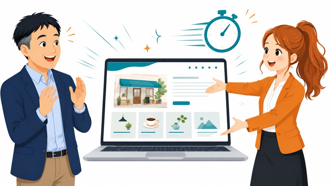 最短1時間でデモサイトが完成するイメージ